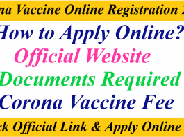 Conona Vaccine Online Registration 2021 for 3rd phase above 18 years old process fee