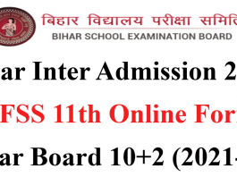 Bihar OFSS Intermediate Admission 2021 - Class 11th Admission Online Form 2021-23